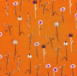 画像1: USA生地＜1074＞オレンジの小花