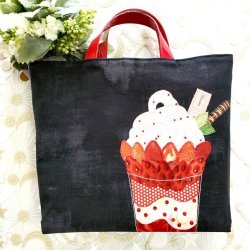 画像1: ブリリアント・ステッチバッグ（イチゴパフェ）・完成品