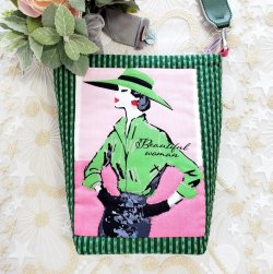 画像1: フレンチガールのコラージュポシェット・完成品