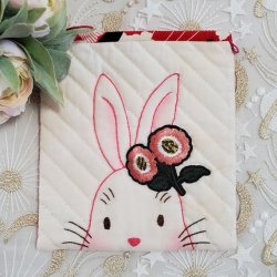 画像1: キット見本・うさぎのポーチ