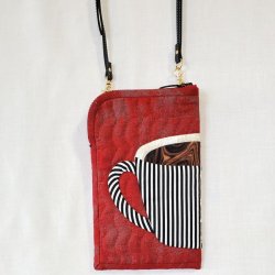 画像1: コーヒーカップのポシェット（赤）