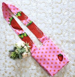 画像1: イチゴのポシェット（ピンク）　完成品