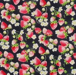 画像1: 国産生地＜279＞ミニイチゴ（黒）