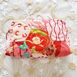 画像1: 古布のポーチ（ピンク）完成品