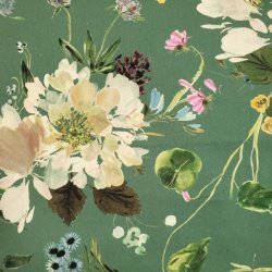 画像1: USA生地＜1143＞花束を君に（グリーン）