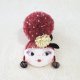 お団子ヘアゆとちゃん（ぶどう色ヘア・マーフルカラーのイアリング）・完成品