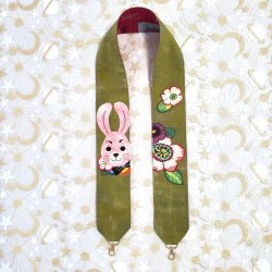 画像1: オリジナルストラップ（ぴょんきち・グリーン）・完成品
