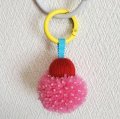 ポンポンチャーム（ピンク＋レッド）・完成品