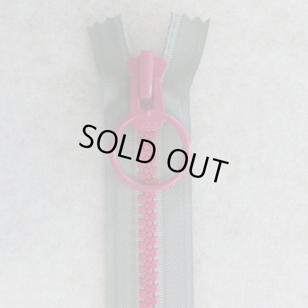 画像1: リングファスナー（３８ｃｍ）グレー・ショッキングピンク