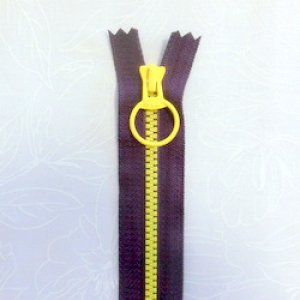 画像: カラフルファスナー（３０ｃｍ）紫・黄