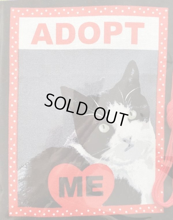 画像1: ザグザグステッチのミニポシェット(にゃんこ・Eハチワレ）