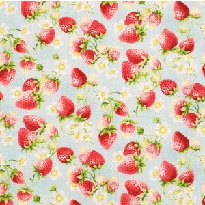 画像: 国産生地＜278＞ミニイチゴ（ブルー）