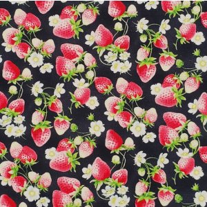 画像: 国産生地＜279＞ミニイチゴ（黒）