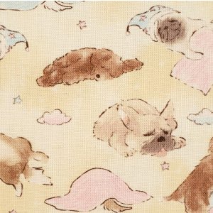 画像: 国産生地<280>すやすやわんこ(ベージュ)