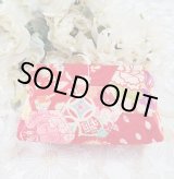 画像: 古布のポーチ（赤）完成品