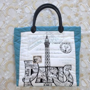 画像: キット見本・フレンチパネルのバッグ（ブルー）