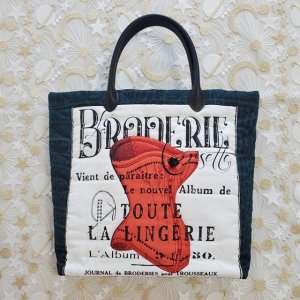 画像: キット見本・フレンチパネルのバッグ（ネイビー）