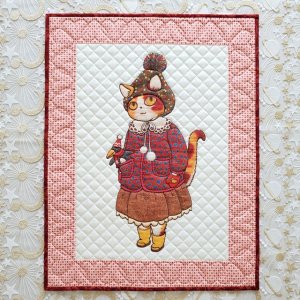 画像: キット見本・わがままにゃんこのタペストリー(友達に会いに)