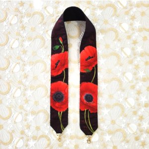 画像: オリジナルストラップ(ポピー・ギラ赤)・完成品