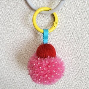 画像: ポンポンチャーム（ピンク＋レッド）・完成品