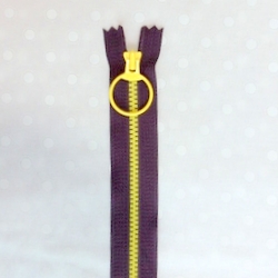 画像1: カラフルファスナー（２０ｃｍ）紫・黄
