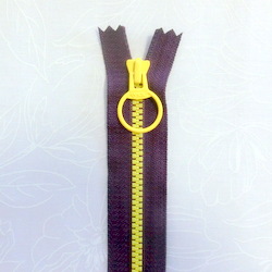 画像1: カラフルファスナー（３０ｃｍ）紫・黄