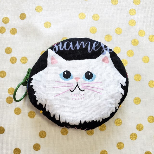 画像1: まるまるポーチ（にゃんこ）・完成品