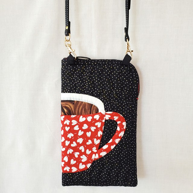 画像: コーヒーカップのポシェット(黒)