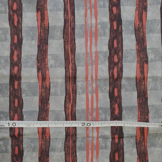 画像: USA生地<1090>アーバンストライプ(ブラック&レッド)