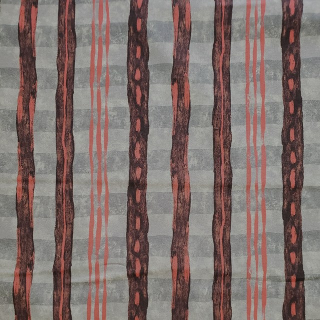 画像: USA生地<1090>アーバンストライプ(ブラック&レッド)