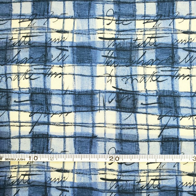 画像: USA生地<1092>アーバンチェック(ブルー)
