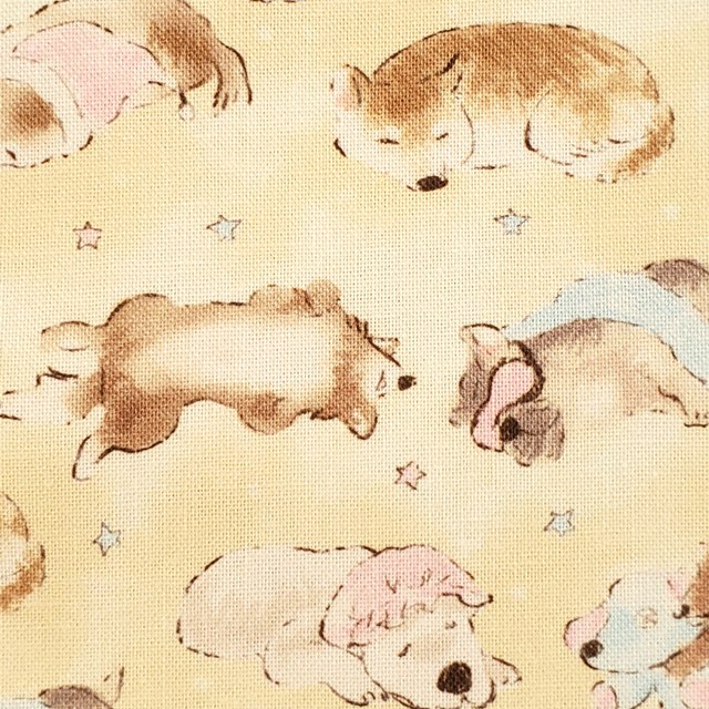 画像: 国産生地<280>すやすやわんこ(ベージュ)