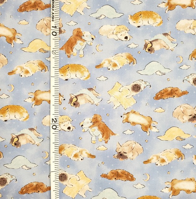 画像: 国産生地<281>すやすやわんこ(ブルー)