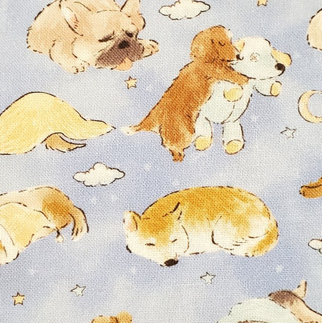 画像: 国産生地<281>すやすやわんこ(ブルー)