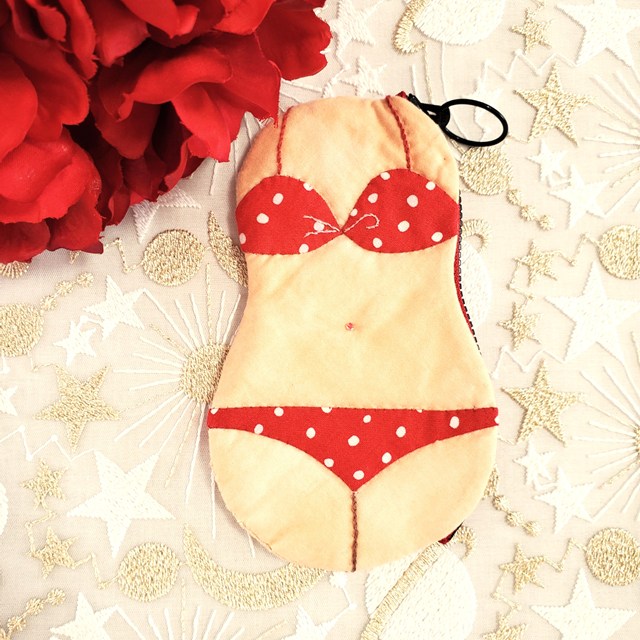 画像1: キット見本・ビキニのポーチ（赤）