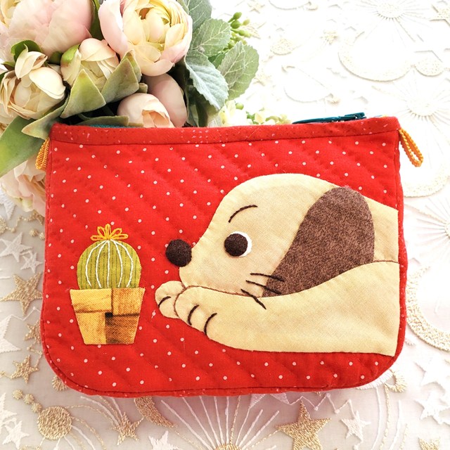 画像1: キット見本・さわりたいわんこのポーチ