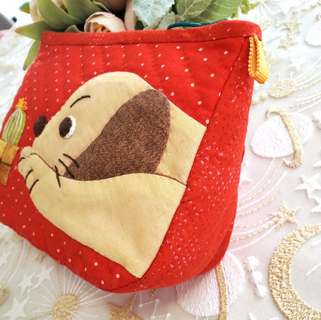 画像: キット見本・さわりたいわんこのポーチ