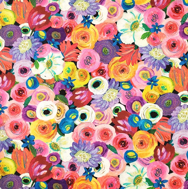 画像: USA生地<1100>カラフルな花薗