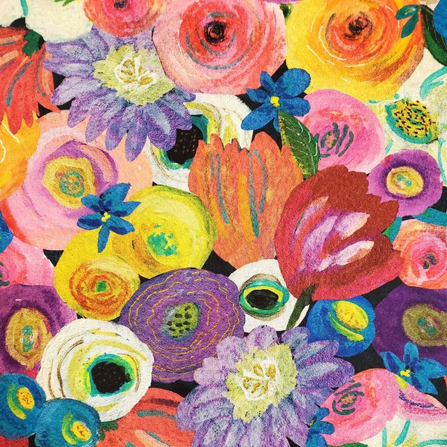 画像: USA生地<1100>カラフルな花薗