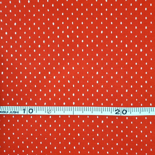 画像: USA生地＜1103＞しずくドット（赤）