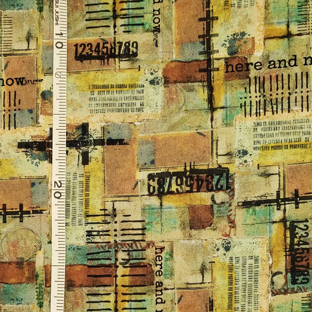 画像1: USA生地＜1106＞ビルディング・英字あり