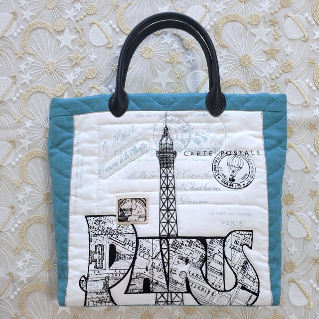 画像1: キット見本・フレンチパネルのバッグ（ブルー）