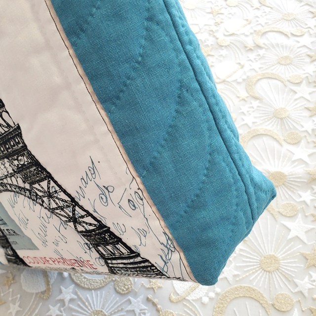 画像: キット見本・フレンチパネルのバッグ（ブルー）