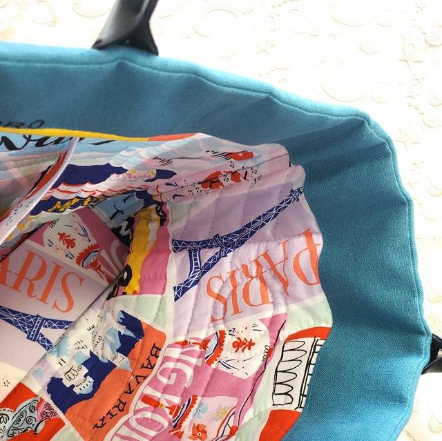 画像: キット見本・フレンチパネルのバッグ（ブルー）