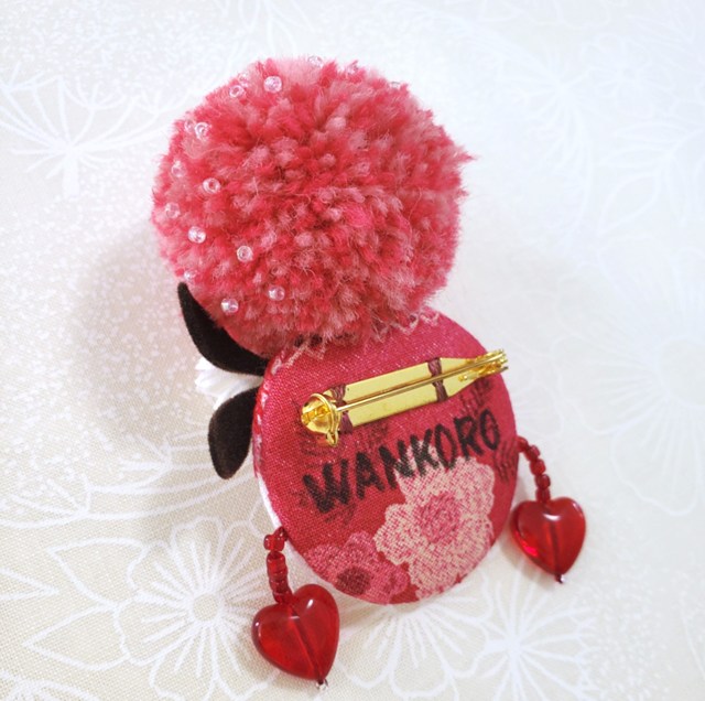 画像: お団子ヘアゆとちゃん（ピンクヘア・赤いハートのイアリング）・完成品