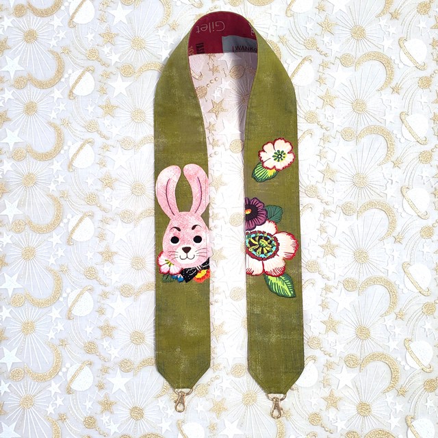 画像1: オリジナルストラップ（ぴょんきち・グリーン）・完成品