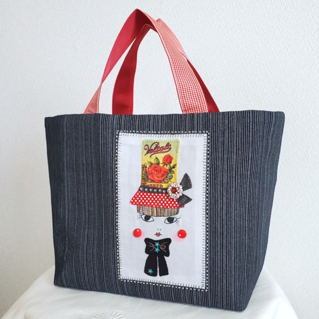 画像: パリジェンヌのバッグ(黒ストライプ)・完成品
