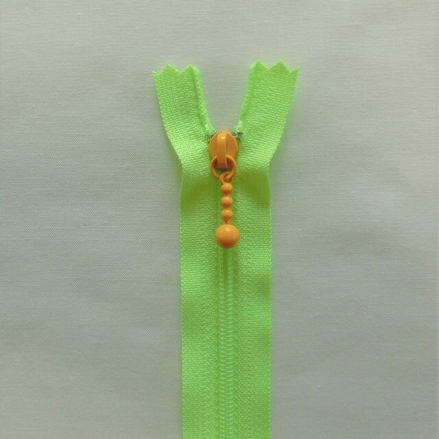 画像1: キュートなファスナー14cm（黄緑＆イエロー）